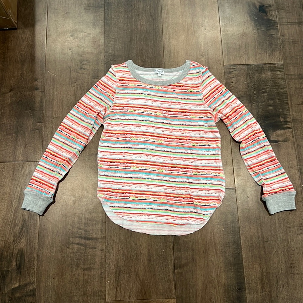 New, kids long sleeve shirt by Splendid.  Raw edge at bottom.